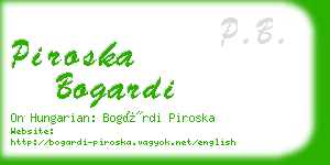 piroska bogardi business card